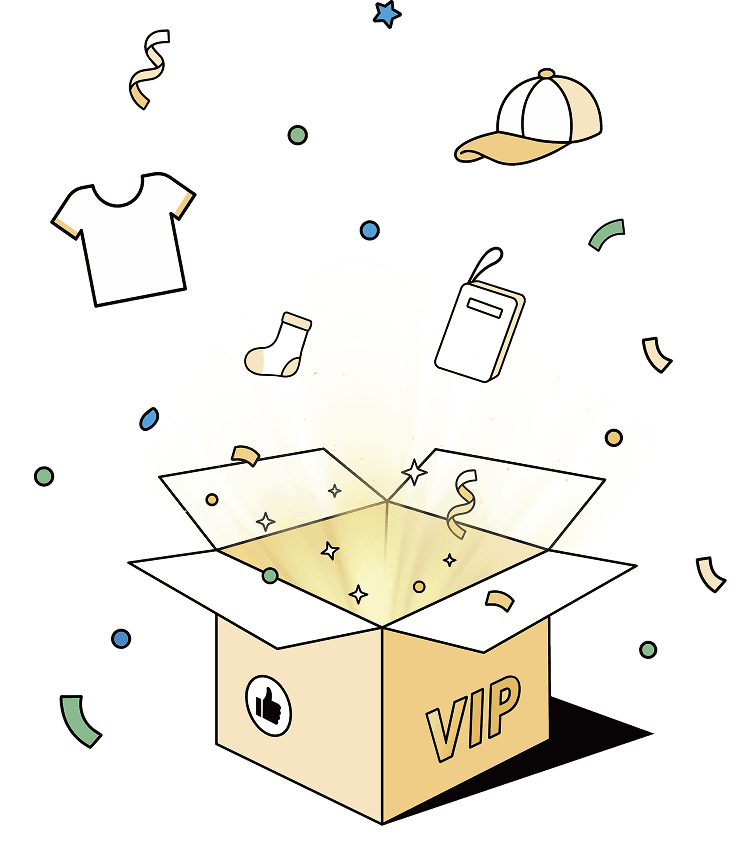 Wayo VIP box filled with custom merchandise